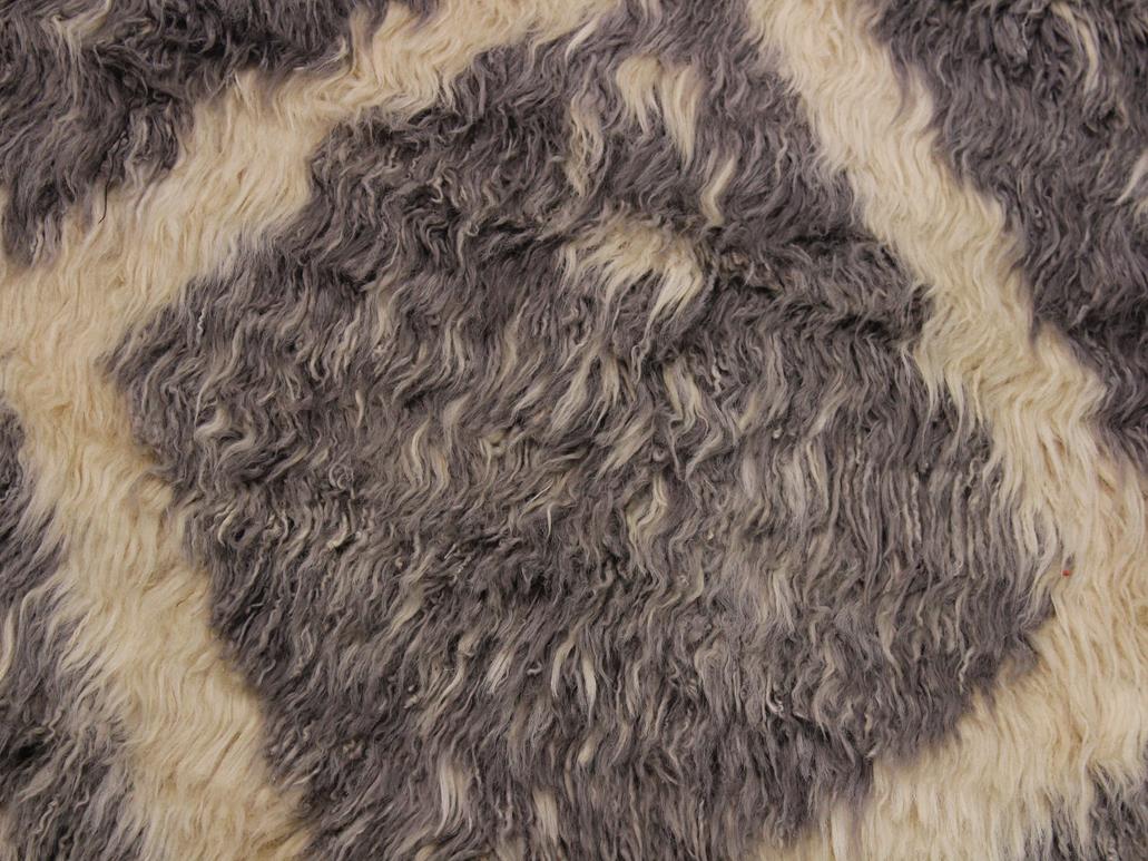 handmade Modern Moroccan Grey Ivory Hand Knotted RECTANGLE 100% WOOL area rug 5x8