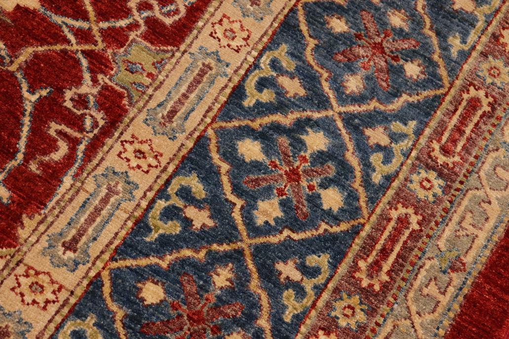 handmade Transitional Kafkaz Chobi Ziegler Red Blue Hand Knotted RECTANGLE 100% WOOL area rug 10 x 14