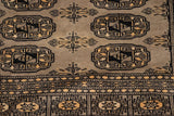 handmade Geometric Bokhara Grey Black Hand Knotted RECTANGLE 100% WOOL area rug 5' x 8'