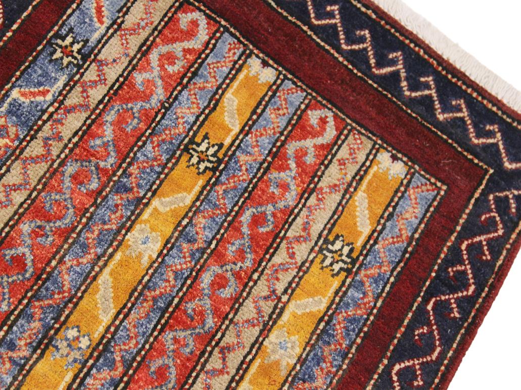 handmade Transitional Shawl Red Blue Hand Knotted RECTANGLE 100% WOOL area rug 2x3