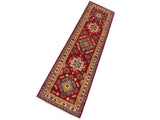 handmade Geometric Kazak Red Ivory Hand Knotted RUNNER 100% WOOL area rug 2x10
