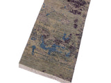 handmade Modern Kafkaz Green Blue Hand Knotted RUNNER 100% WOOL area rug 2x6 