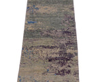 handmade Modern Kafkaz Green Blue Hand Knotted RUNNER 100% WOOL area rug 2x6 