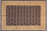 handmade Transitional Kafkaz Chobi Ziegler Blue Gold Hand Knotted RECTANGLE 100% WOOL area rug 10 x 14