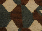 handmade Geometric Kilim Brown Ivory Hand-Woven RECTANGLE 100% WOOL area rug 5x7