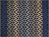 handmade Geometric Kilim Black Ivory Hand-Woven RECTANGLE 100% WOOL area rug 8x10