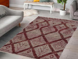 handmade Modern Moroccan Lt. Gray Rust Hand Knotted RECTANGLE 100% WOOL area rug 4x6