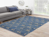 handmade Modern Moroccan Lt. Blue Ivory Hand Knotted RECTANGLE 100% WOOL area rug 4x6