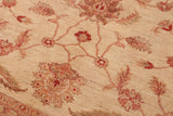 handmade Traditional Kafkaz Chobi Ziegler Ivory Green Hand Knotted RECTANGLE 100% WOOL area rug 10 x 14