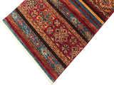 handmade Geometric Khurgeen Red Blue Hand Knotted RUNNER 100% WOOL area rug 3x10