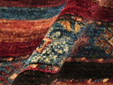 handmade Geometric Khurgeen Red Blue Hand Knotted RUNNER 100% WOOL area rug 3x10