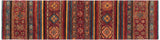 handmade Geometric Khurgeen Red Blue Hand Knotted RUNNER 100% WOOL area rug 3x10