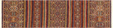 handmade Geometric Khurgeen Red Gold Hand Knotted RUNNER 100% WOOL area rug 3x9
