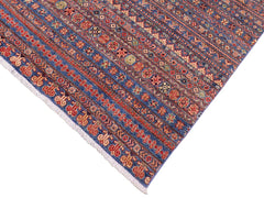 handmade Geometric Khorgeen Blue Beige Hand Knotted RECTANGLE 100% WOOL area rug 5x7