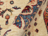 handmade Geometric Khurgeen Beige Red Hand Knotted ROUND 100% WOOL area rug 10x10