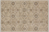 handmade Transitional Kafkaz Chobi Ziegler Beige Gray Hand Knotted RECTANGLE 100% WOOL area rug 5 x 7