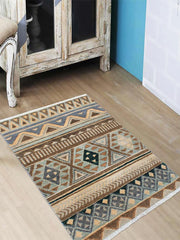 handmade Geometric Khorgeen Grey Blue Hand Knotted RECTANGLE 100% WOOL area rug 2x4