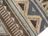 handmade Geometric Khorgeen Grey Blue Hand Knotted RECTANGLE 100% WOOL area rug 2x4