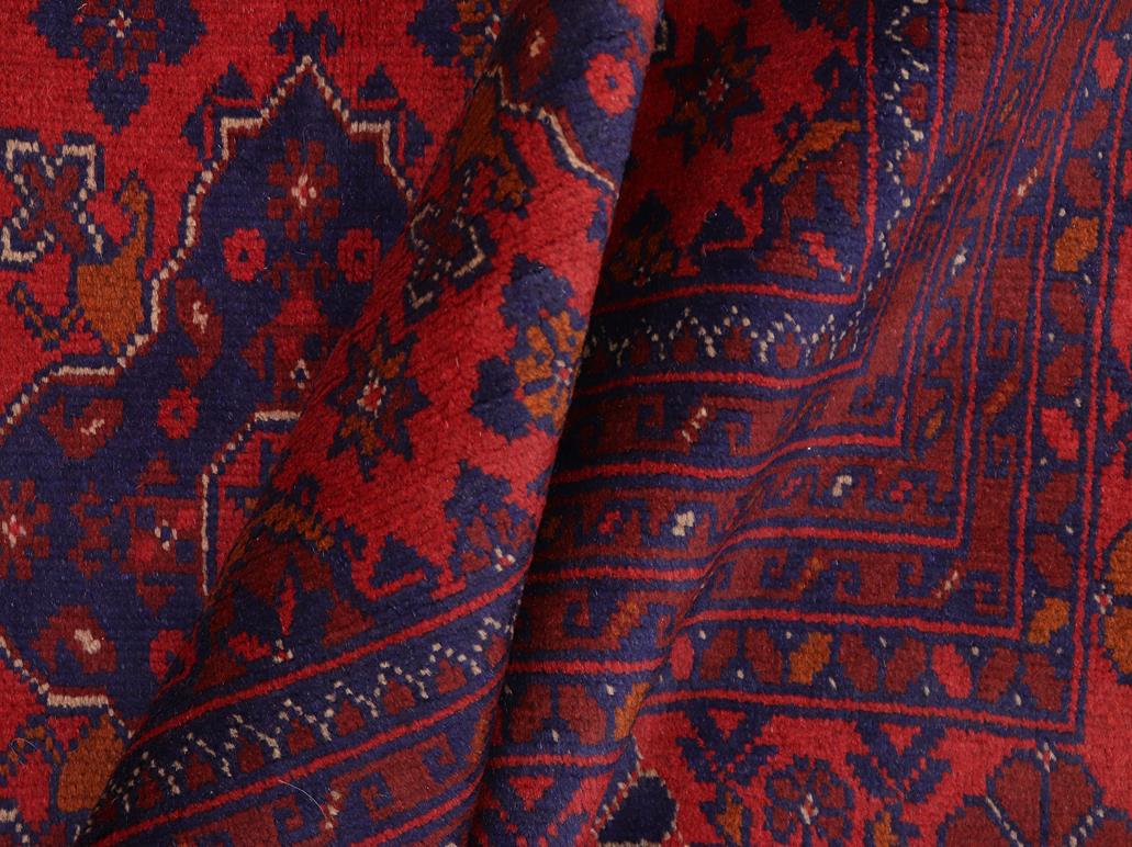 handmade Tribal Biljik Khal Mohammadi Red Blue Hand Knotted RECTANGLE 100% WOOL area rug 6x10