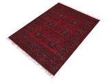 handmade Tribal Biljik Khal Mohammadi Red Blue Hand Knotted RECTANGLE 100% WOOL area rug 4x6