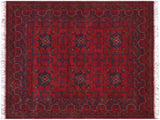 handmade Tribal Biljik Khal Mohammadi Red Blue Hand Knotted RECTANGLE 100% WOOL area rug 4x6