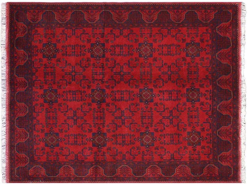 handmade Tribal Biljik Khal Mohammadi Red Blue Hand Knotted RECTANGLE 100% WOOL area rug 6x8