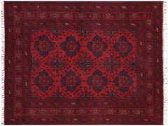 handmade Tribal Biljik Khal Mohammadi Red Blue Hand Knotted RECTANGLE 100% WOOL area rug 4x6