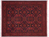 handmade Tribal Biljik Khal Mohammadi Red Blue Hand Knotted RECTANGLE 100% WOOL area rug 4x5