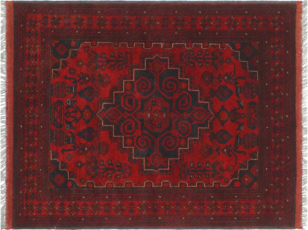 handmade Tribal Biljik Khal Mohammadi Red Blue Hand Knotted RECTANGLE 100% WOOL area rug 3x5