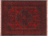 handmade Tribal Biljik Khal Mohammadi Red Blue Hand Knotted RECTANGLE 100% WOOL area rug 3x5