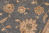 handmade Traditional Kafkaz Chobi Ziegler Blue Gray Hand Knotted RECTANGLE 100% WOOL area rug 9 x 12