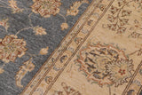 handmade Traditional Kafkaz Chobi Ziegler Blue Gray Hand Knotted RECTANGLE 100% WOOL area rug 9 x 12