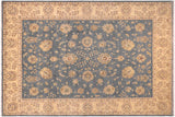 Shabby Chic Ziegler Kaylah Blue Gray Hand-Knotted Wool Rug - 8'10'' x 11'10''