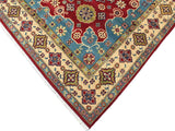 handmade Geometric Kazak Red Beige Hand Knotted RECTANGLE 100% WOOL area rug 6x9