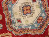 handmade Geometric Kazak Red Beige Hand Knotted RECTANGLE 100% WOOL area rug 3x5