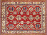 Rustic Kazak Marlyn Red/Beige Wool Rug - 9'0'' x 12'1''
