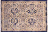 handmade Transitional Kafkaz Chobi Ziegler Blue Beige Hand Knotted RECTANGLE 100% WOOL area rug 5 x 7