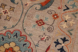 handmade Transitional Kafkaz Chobi Ziegler Grey Orange Hand Knotted RECTANGLE 100% WOOL area rug 8 x 10