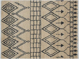 Modern Moroccan Ronnie Beige/Gray Wool Rug - 3'9'' x 6'2''