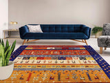 handmade Modern Moroccan Rust Blue Hand Knotted RECTANGLE 100% WOOL area rug 9x12