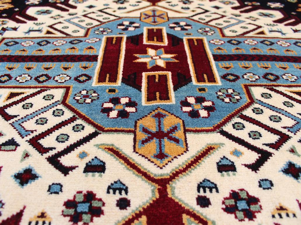 handmade Geometric Sherwan Black Ivory Hand Knotted RECTANGLE 100% WOOL area rug 12x17