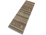 handmade Geometric Kafkaz Brown Beige Hand Knotted RUNNER 100% WOOL area rug 3x10