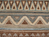 handmade Geometric Kafkaz Brown Beige Hand Knotted RUNNER 100% WOOL area rug 3x10