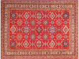 handmade Geometric Super Kazak Red Beige Hand Knotted RECTANGLE 100% WOOL area rug 8x10
