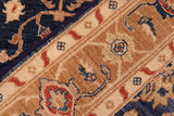 handmade Traditional Kafkaz Chobi Ziegler Blue Brown Hand Knotted RECTANGLE 100% WOOL area rug 5 x 7