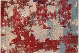 Modern Ziegler Johnson Red Blue Wool&Silk Rug - 7'10'' x 10'0''