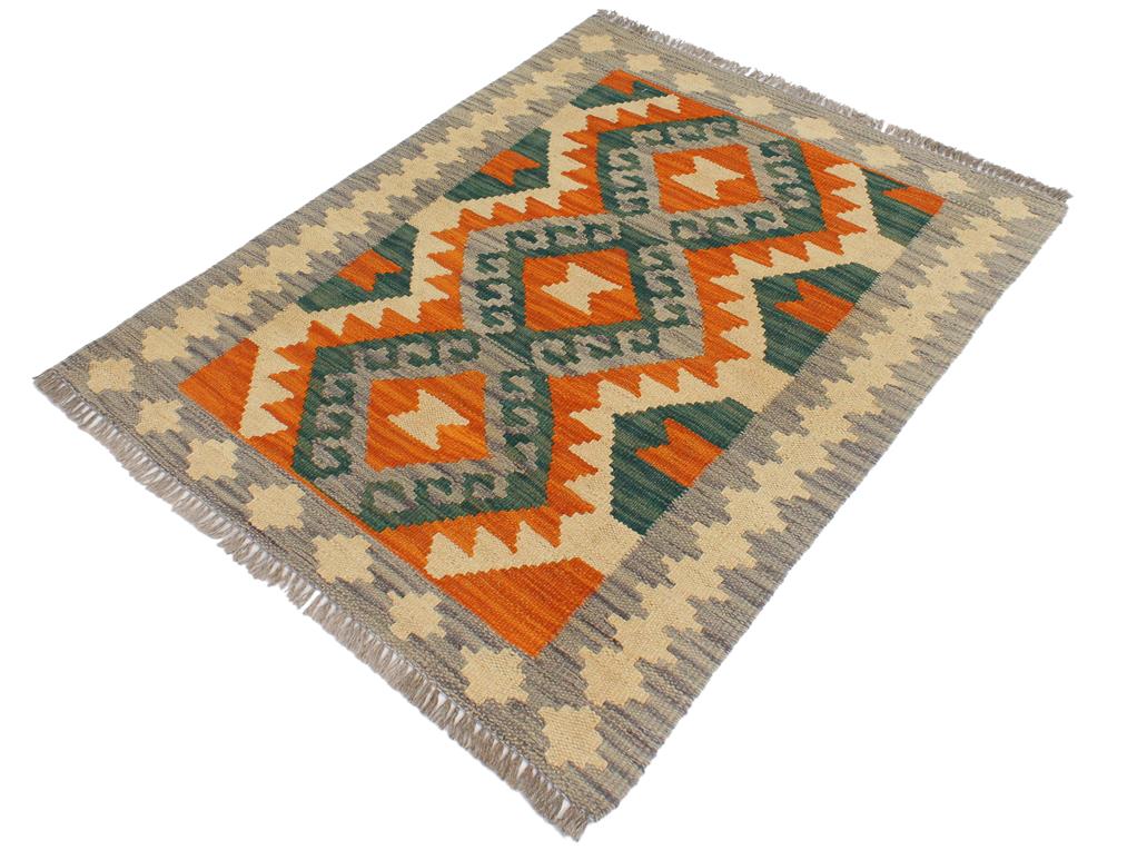 handmade Geometric Kilim Rust Purple Hand-Woven RECTANGLE 100% WOOL area rug 2x3