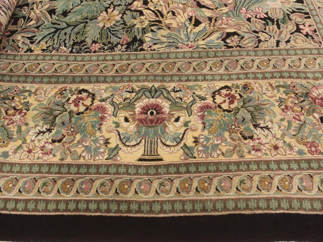 handmade Traditional Inkalab Black Beige Hand Knotted RECTANGLE 100% WOOL area rug 10x14