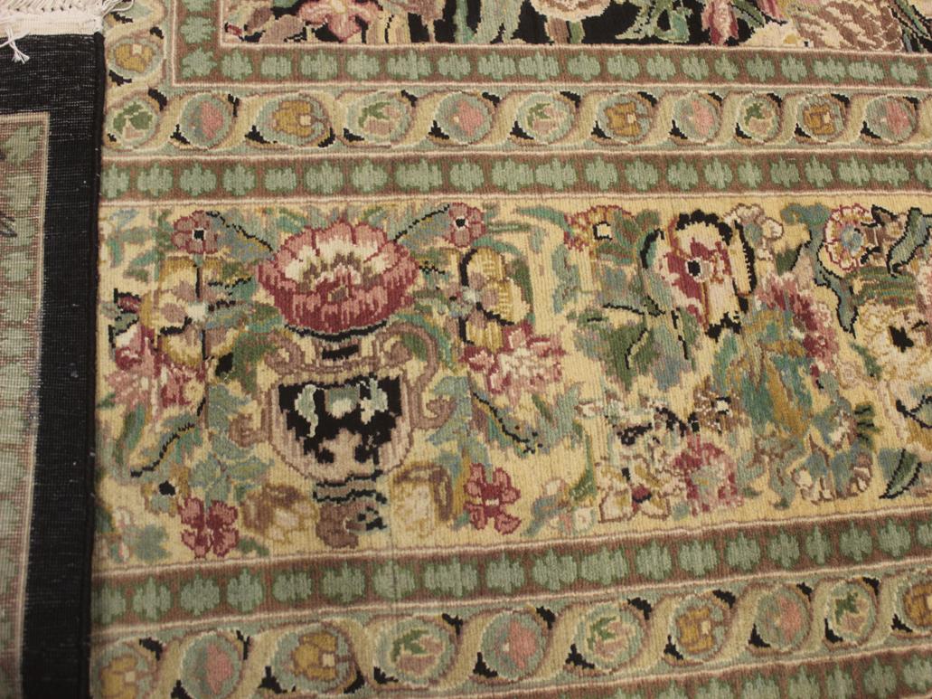 handmade Traditional Inkalab Black Beige Hand Knotted RECTANGLE 100% WOOL area rug 10x14