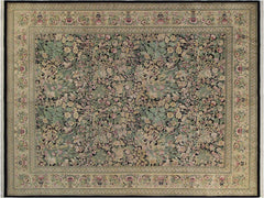 handmade Traditional Inkalab Black Beige Hand Knotted RECTANGLE 100% WOOL area rug 10x14